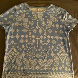 Talbots Pima Crewneck Tee-Bandana Paisley